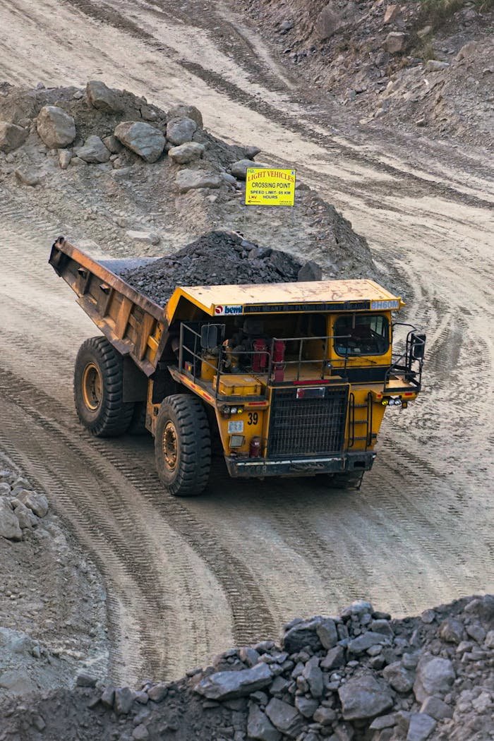 massive mining truck in open pit quarry 33774180